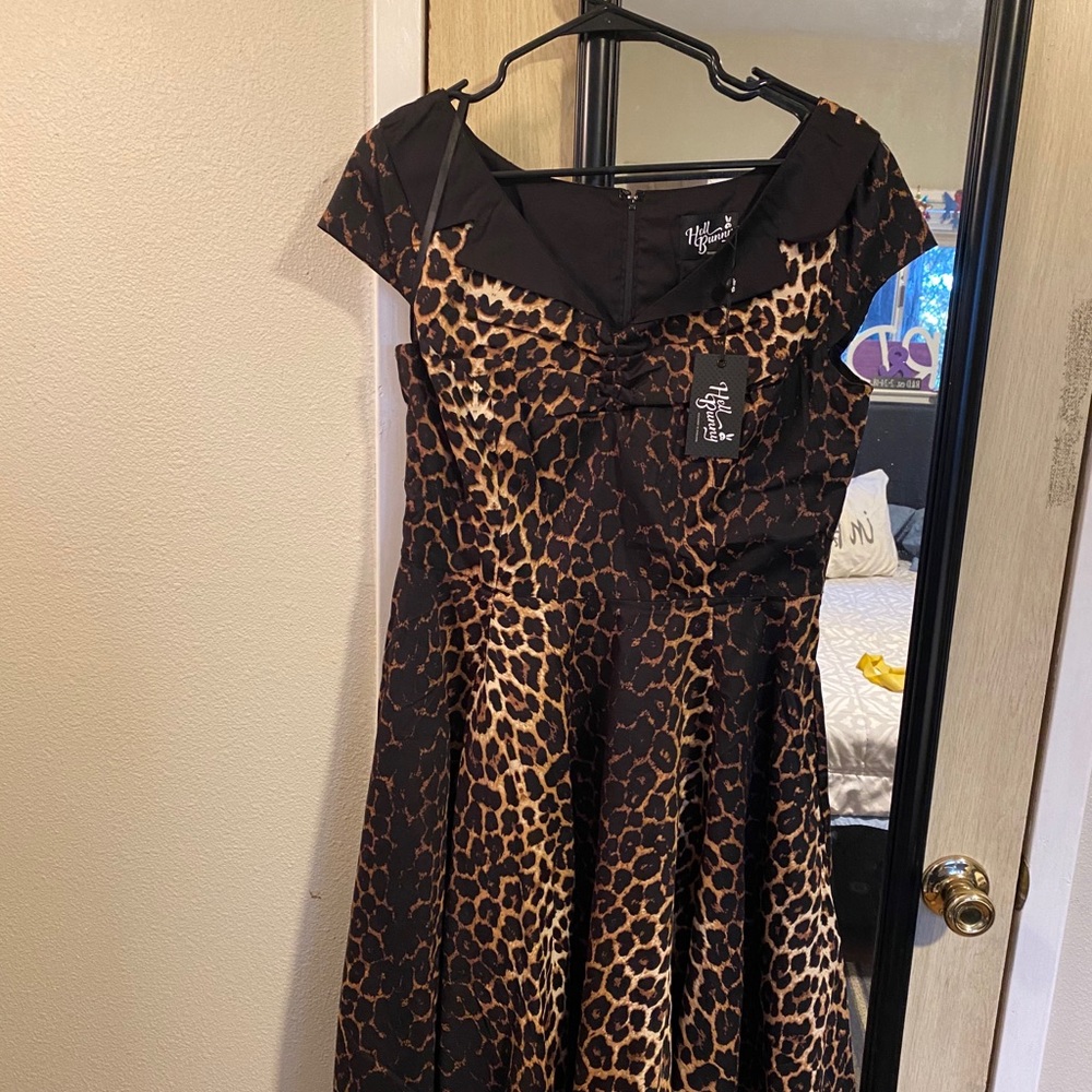 Hell Bunny Retro Pinup A line Cheetah dress